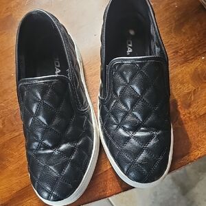 Soda Black Quilted Slip-On Shoes